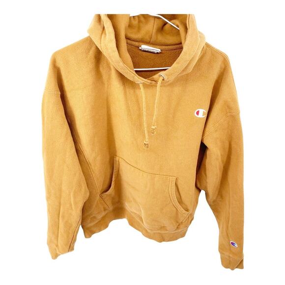 Champion Reverse Weave Rust Orange Cropped Hoodie Hooded Sweatshirt Sz Med - Picture 2 of 7